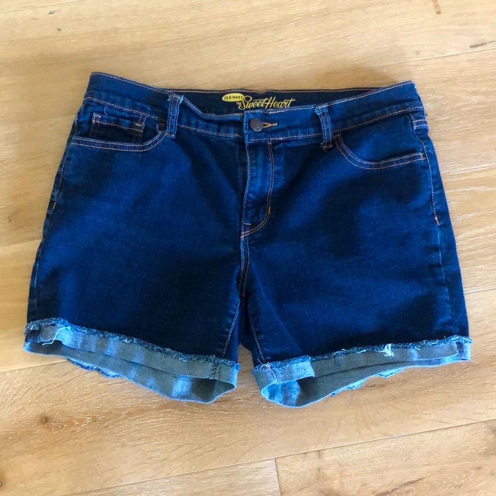 Old Navy 5 pocket Blue Jean Sweetheart Shorts, size 10